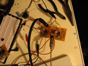 final circuit layout with pre-printed PC board